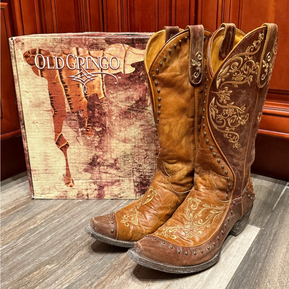 Old Gringo Arta Embroidery Stud Cowgirl Wedding Floral Cowboy Boots RARE 7.5 - Picture 6 of 10